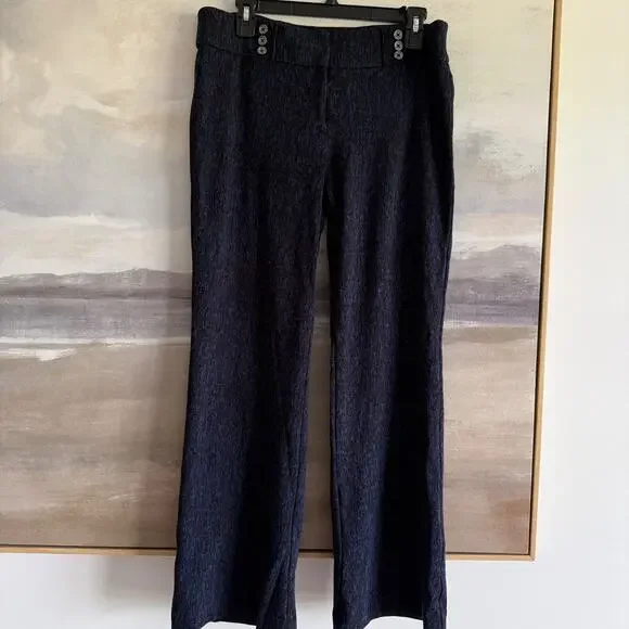 Anne Klein Size 10 Blue Pants Inseam 32” Pockets Zipper Viscose Blend - Picture 1 of 5